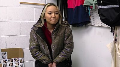 Asian teen shop employee Asia Lee stole a jacket but got busted today