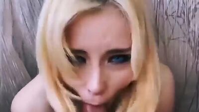 Stepsister in Mask Handjob and Deep Blowjob Cock Cum in Mouth Sweetie Fox