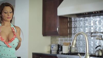 Big titted brunette MILF housewife Alison Star fucked gently in doggystyle