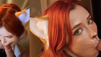 Sexy Stepsister Dildo Play and Swallows Huge Dick Facial Sweetie Fox