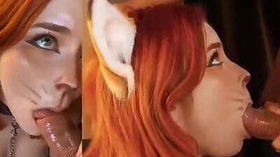 Sexy Stepsister Dildo Play and Swallows Huge Dick Facial Sweetie Fox