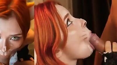 Sexy Stepsister Dildo Play and Swallows Huge Dick Facial Sweetie Fox