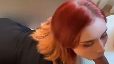 Redhead Stepsis Hard Fucking and Deep Blowjob Cum in Mouth Sweetie Fox