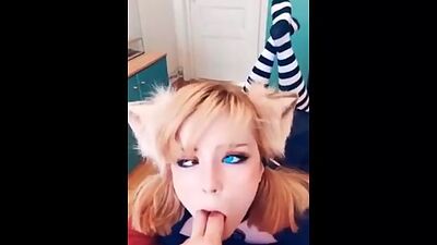 Lovely Stepsister Deep Blowjob and Play Pussy in Lingerie point of view Sweetie Fox