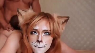 Lovely Stepsister Rough Sex and Deep Blowjob Oral Creampie Sweetie Fox