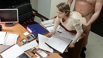 Amazing sex with a secretary in the office