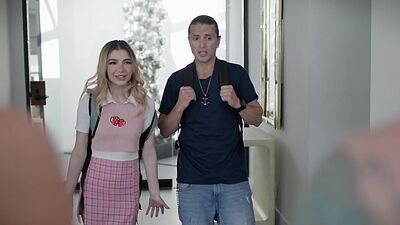 Petite teen fucked by big cock stepdad in front of stepmom Katie Morgan