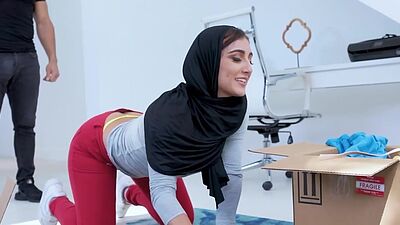 Rough sex with sexy big ass Arab stepsister after teen touching his things