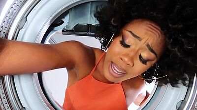 Cockriding ebony MILF fucked in pussy in doggystyle