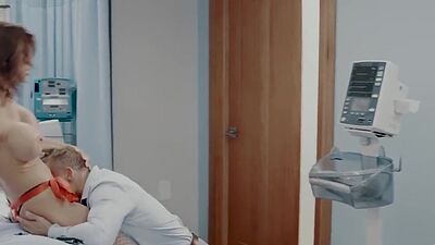 Busty nurse MILF in fishnets fucked in hospital by doctor