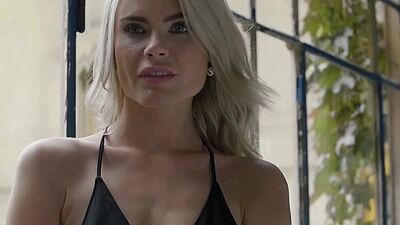 Voluptuous Czech blonde beauty Miky Muse reveals her big natural boobs