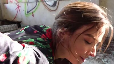 Tricked slut fucked outdoor by agent in doggystyle in POV