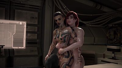 Officer on Dick - 3D Futanari Threesome Animation by Rikolo