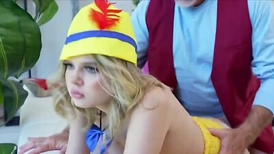 Slutty bot bends over for masters cock