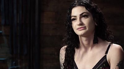 Submissive tattooed 19yo slut dominated by BDSM dude