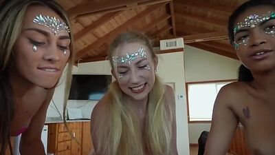 Foursome cock share before party festival