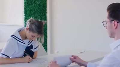 Hot Stepsister Eva Elfie getting Fucked by her Teacher during Test