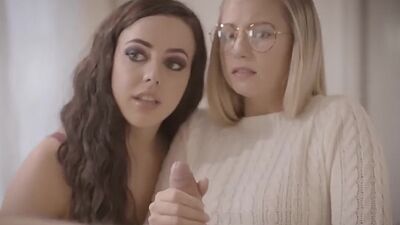 Brunette bff gets stepbro to fuck his virgin stepsister