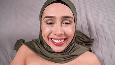 Arab teen with big ass Lilly Hall learns how to suck a big and hard dick