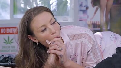 Milf stepmom makes it up to her stepson by riding his cock