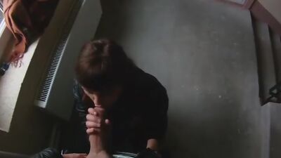 Not shy to fuck on a stairway