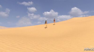 Ebony and blonde futanari babes entertaining the Egyptian princess