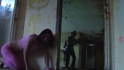 Amazing brunette slut in hot DP encounter with three cocks