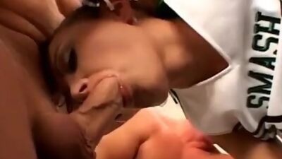 Dedicated cheerleader fucks the whole team