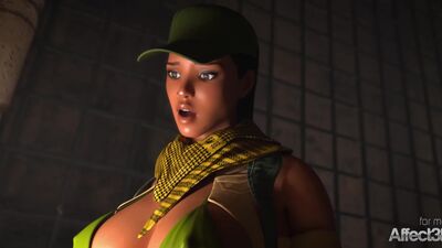 Lesbian futanari threesome adventure animation in Egypt