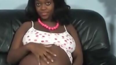 Hot Black Preggo Warms up with Vibe before taking Dick