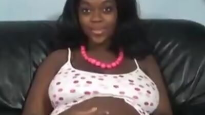 Hot Black Preggo Warms up with Vibe before taking Dick
