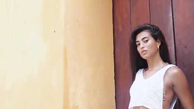 Exotic Latin teen Katherinne Sofia showed perfect big ass and perfect body