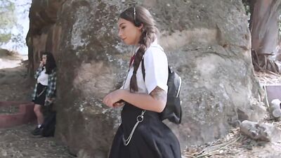 Lez college babes in tribbing action after pussyfingering