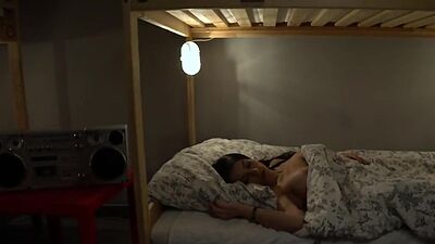 Hostel room sluts enjoy rimming 3some with lucky dude
