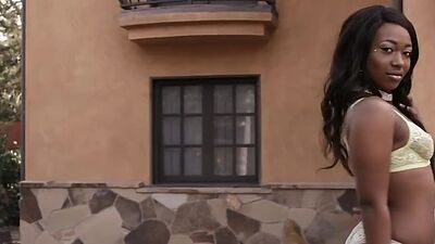 Doggystyled black slut fucked by BBC in moist pussy