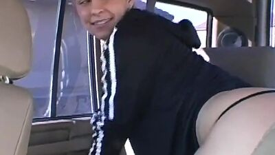 Stripteasing teen slut shows off her booty