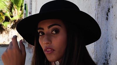 Latina teen with cute tits Katherinne Sofia posed naked after striptease