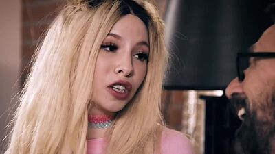 Small boobs teen rimmed n facefucked by stepgrandpas big cock