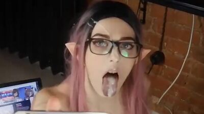 Submissive Stepsister Fucks Stepbro and Swallows Cum POV