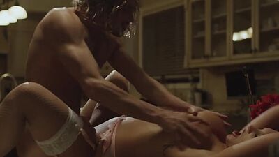 MILF in stockings fucked in pussy by big cock in missionary