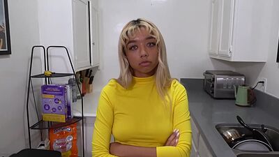 Petite Teen Gia Debella Slobbers a Huge Cock