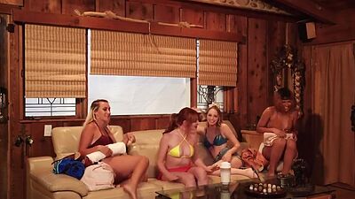 Petite lesbian orgy with sweet insatiable babes