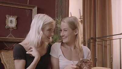 Petite dyke seduces nympho lesbian slut b4 scissoring