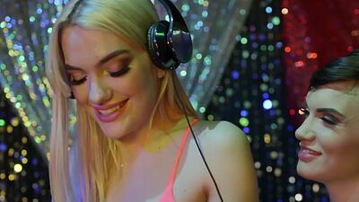 Lesbian slutty DJ seduces nympho 19yo dyke in 69 position