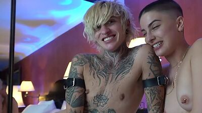 21yo MTF skinny pussyboy enjoys foreplay with cute babe