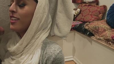 Three horny big ass Arab teens fucks black dude with huge and hard cock