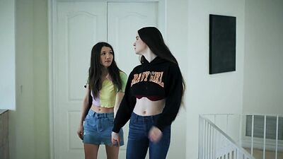 Petite small tits teens new girlfriend licking sexy Latina teens pussy