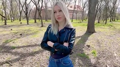 Nice Blonde was Convinced to have some Fun with a Cock for Pennies