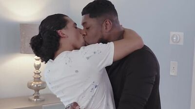 Tattooed black gay fucks wet stud ass in missionary