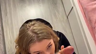 Stepsister Gives POV Blowjob with Cum in Mouth